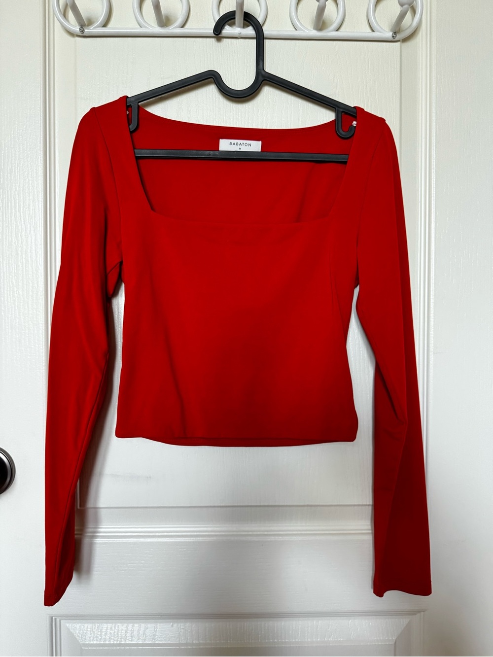 Babaton Burnt Orange Square-Neck Long Sleeve Slim Top - Picture 1 of 2